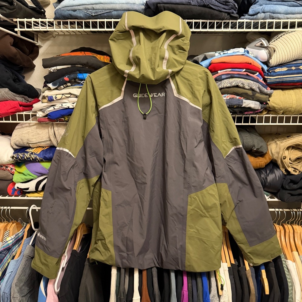 Bass Pro Shops Jacket Mens M Green Guidewear Gore-Tex Fishing Rain Parka Hooded - Picture 15 of 16
